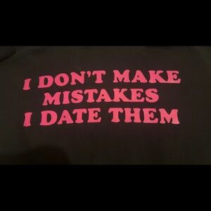 Black Hoodie with Pink Graphic Text